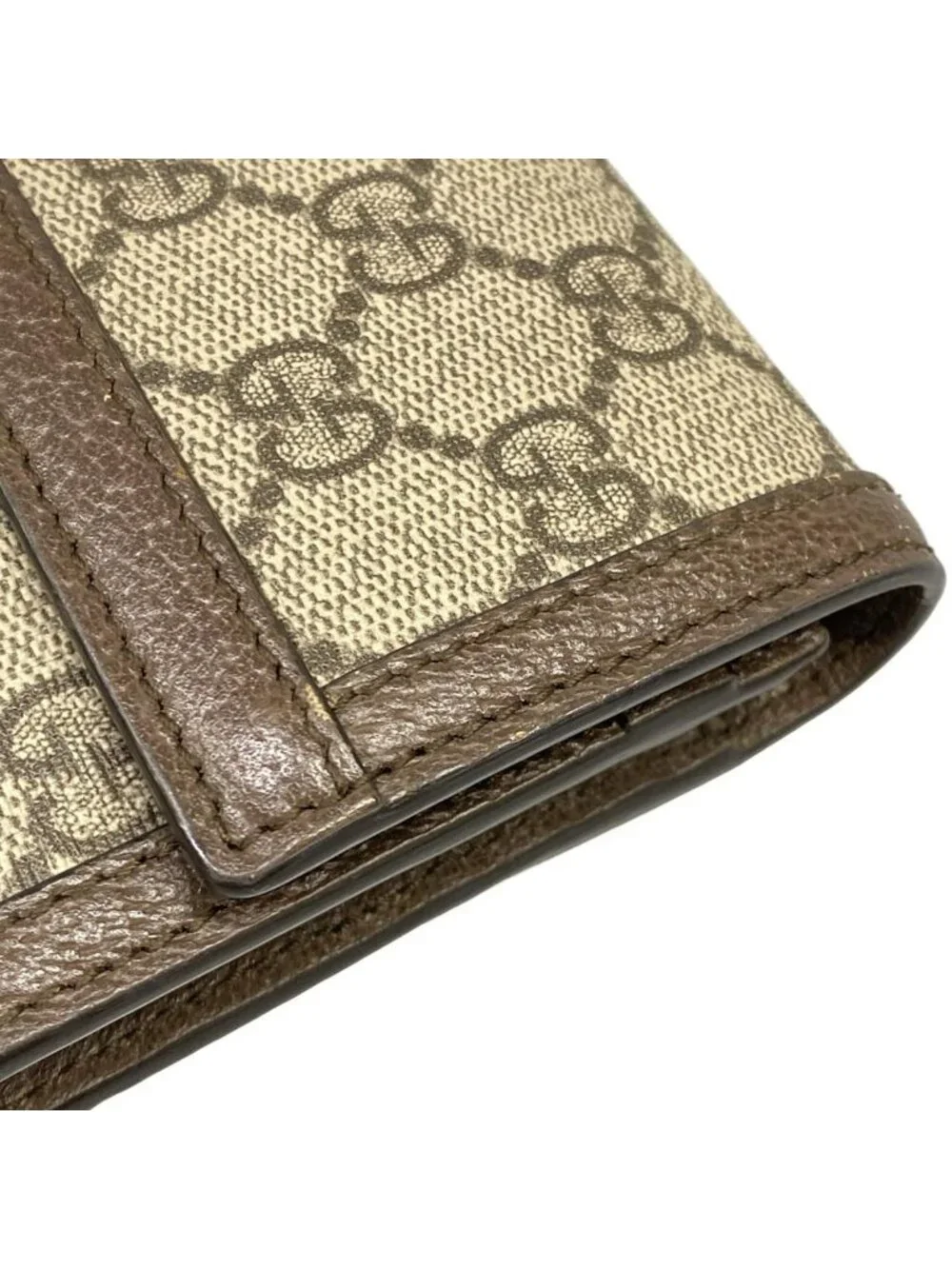 ★SOLD★ Gucci Wallet Ophidia Beige Ebony Dark Brown Leather - Picture 13 of 13